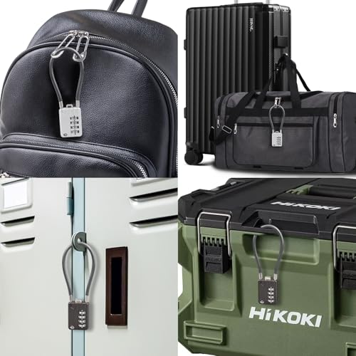 4 Digit Cable Combination Lock 7.1 inches Bold Cable for School Gym Locker,Helmet,Filing Cabinets,Toolbox,Luggage Suitcase,knapsack,Silver 1Pack - size: 18cm (7.1 inch) Cable