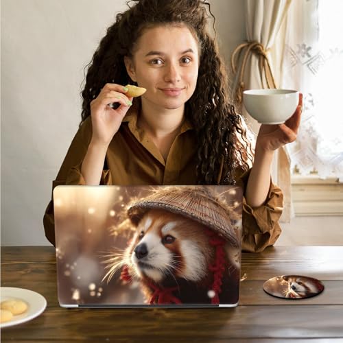 Laptop Skin Sticker Decal 15.6 Inch,12 13 13.3 14 15 15.6 in Laptop Netbook Skins for Notebook,Art Decal Removable Waterproof Scratch Resistant,Universal Vinyl Cover,Cute Glitter Raccoon - color: Cute Glitter Raccoon