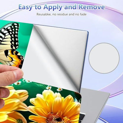 Laptop Skin Sticker Decal Cover,Daisies and Flowers Butterfly | DIGTIALL Universal Laptop Skin Sticker, Waterproof Removable Notebook Decal Protector Cover for 12 13 14 15 Inch Laptops - color: Daisies And Flowers Butterfly