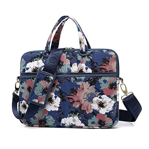 Watercolor orchid Patten water resistant Laptop Shoulder Messenger Bag Case Sleeve for 14 Inch 14.1 Inch Laptop,Laptop Briefcase - color: Watercolor Orchid, size: 14-14.1 Inch