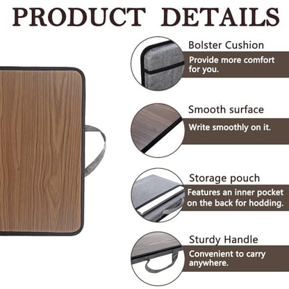 Portable Laptop Desk Fits Up to 16“ Laptops, Built-in Cushion,Lap Stand for Bed & Couch & Carpet, Great for Home & Office,Lap Desk with Cushion (Brown, Medium) - color: Brown