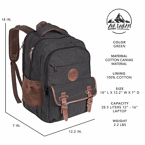 Ama Dablam Premium Original Canvas Backpack/ 17”Laptop/XL-30L/ Many Pockets | Strong Zippers | Thick Cotton | College Travel