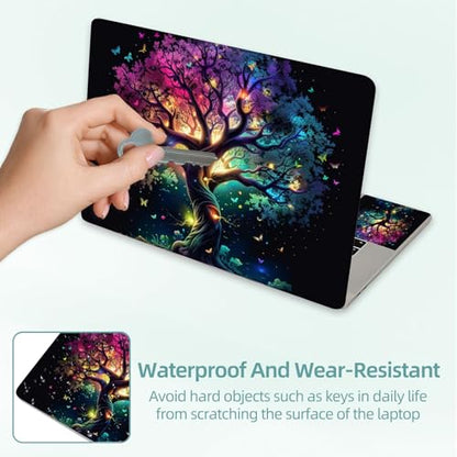 Universal Laptop Skin Decal, 3-Piece Vinyl Protector for 12 13 14 15.6" Notebook, Waterproof Anti-Scratch, Easy Trim & Bubble-Free Finish, Luminescent Tree - color: Luminescent Tree