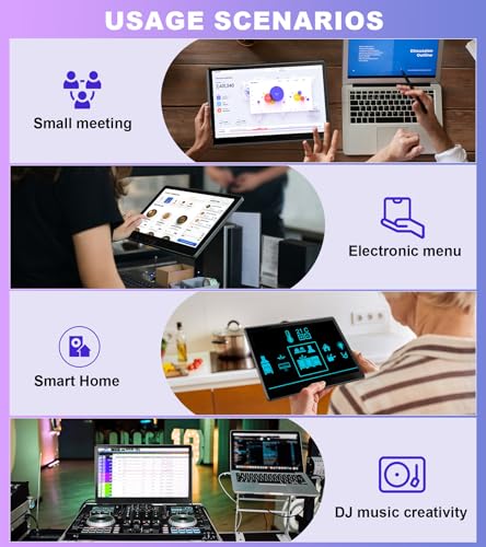 15.6 Inch 1080P IPS Industrial Touchscreen Portable Monitor | Full HD IPS touch screen with HDMI/VGA/DVI/USB touch, 75x75 VESA mount for laptop PC, built-in speakers, for Ras Pi POS Kiosk - size: 15.6-inch