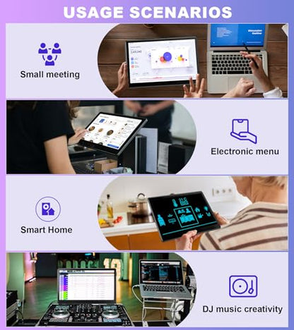 15.6 Inch 1080P IPS Industrial Touchscreen Portable Monitor | Full HD IPS touch screen with HDMI/VGA/DVI/USB touch, 75x75 VESA mount for laptop PC, built-in speakers, for Ras Pi POS Kiosk - size: 15.6-inch