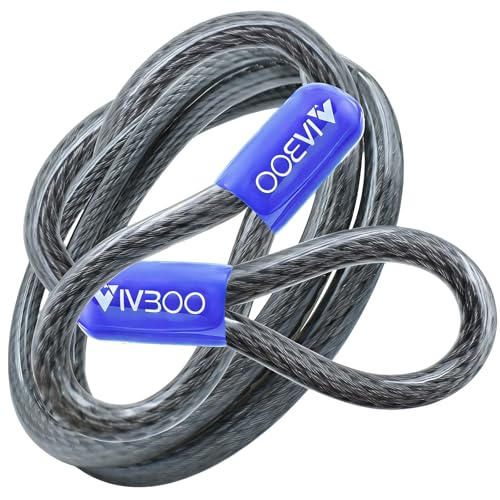 3/8in Heavy-Duty Security Cable with Loops 4FT/6FT/8FT/10FT Cut-Resistant and Waterproof Security Cable Suitable for Travel, Home and Outdoor Activities - size: 8FT