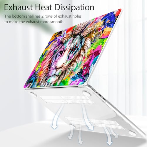 Tuiklol for MacBook Air 13 inch Case M5 2026 M4 2025 M3 2024 M2 2022 Release Model A3449 A3240 A3113 A2681,Plastic Hard Shell Cover for MacBook Air 13.6 with Touch ID, Lion - color: Lion