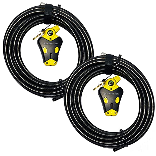 Master Lock - Two 30 ft Python Adjustable Cable Locks Keyed Alike, 8413KACBL-3030 - size: 2-30 ft