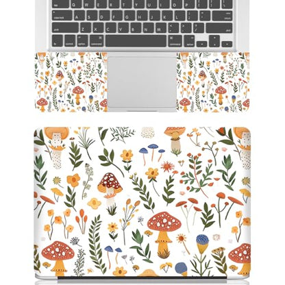 12.1-15.6 Inch Laptop Skin Decal, Universal Reusable Vinyl Laptop Cover Sticker, Waterproof Art Protector with Cute Mushroom & Nice Plants Theme - color: Cute Mushroom Nice Plants
