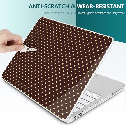 for MacBook Neo 13 Inch Case 2026 (Model A3404, A18 Pro chip), Stylish Pattern Protective Hard Shell with Screen Protector, Keyboard Cover & USB-C Adapter - Brown Polka Dots - color: Brown Polka Dots