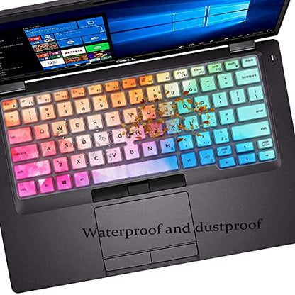 Keyboard Cover for Dell Latitude 5400 5401 5411 7400 14 Inch with Pointing Laptop, Dell Latitude 14 US Layout Keyboard Protective Cover Skin-Colorful - color: Colorful