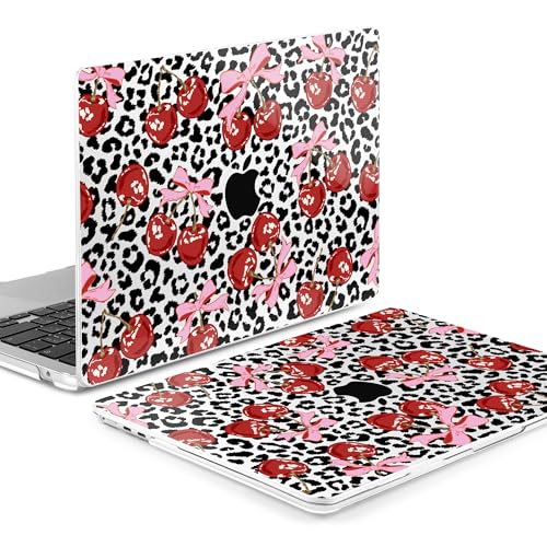 MEEgoodo Case for M5/M4/M3/M2 MacBook Air 13 inch Case 2026 2025 2024 2022, Fit Model A3449/A3240/A3113/A2681, Laptop Hard Shell Compatible with MacBook Air 13.6-inch, Leopard & Cherry - color: Leopard & Cherry
