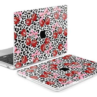 MEEgoodo Case for M5/M4/M3/M2 MacBook Air 13 inch Case 2026 2025 2024 2022, Fit Model A3449/A3240/A3113/A2681, Laptop Hard Shell Compatible with MacBook Air 13.6-inch, Leopard & Cherry - color: Leopard & Cherry