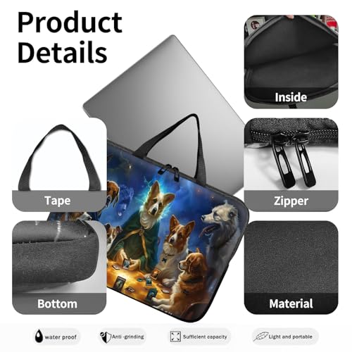 14" 15" Laptop Handle Bag Computer Bag,14.2" 15.4 inch Pouch Holder Notebook Sleeve Cover Compatible for Dell,Lenovo,Toshiba HP, Asus Notebook Messenger Briefcase-Dog Cards - color: Dog Cards