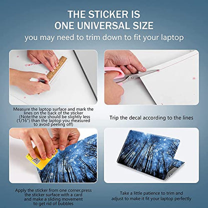Laptop Skin Sticker Decal 15-15.6 Inches, Universal Reusable Vinyl Sticker for 12.1 13 13.3 14 15.4 Inches Netbook/Notebook PC, Waterproof & Scratch-Resistant (Forest, Moonlight) - color: Forest, Moonlight