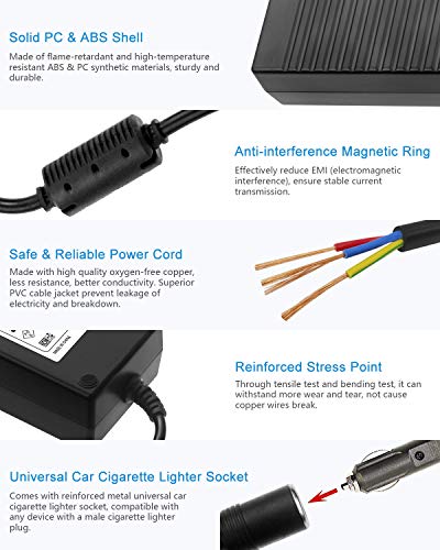 ALITOVE AC to DC Converter 110V to 12V 10A 120W Power Supply Car Cigarette Lighter Adapter to Wall Plug AC to DC Adapter for Car Vacuum Cleaner Inflator Refrigerator Cooler and Other Car Devices - size: 10A(120W)
