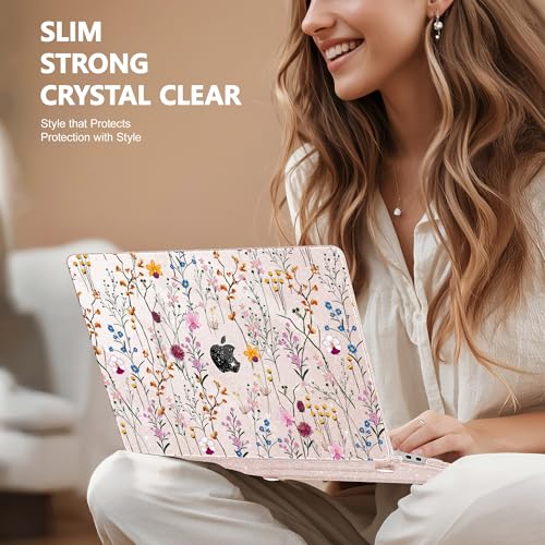May Chen Compatible with MacBook Air 13 inch Case 2022 2021, 2020-2018 Release Model: M1 A2337 A2179 A1932, Plastic Hard Shell Case Cover for Mabook Air 13 inch with Retina Dispaly, Summer Flowers - color: Summer Flowers