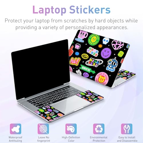 12.1-15.6 Inch Laptop Skin Decal, Universal Reusable Vinyl Laptop Cover Sticker, Waterproof Art Decal Protector with Funny Expressions - color: Funny Expressions