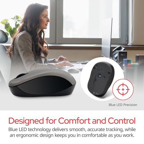 Verbatim 2.4G Wireless LED Silent Mouse - Noiseless and Silent Click Computer Mouse with Nano Receiver for Mac and PC - Graphite - style: Graphite Mouse