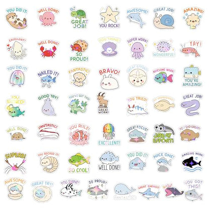 200 Pcs Cute Animal Stickers Bulk.Inspirational Stickers Packs for Boys Adults Teens Girls.Waterproof Vinyl Kawaii Sticker for Laptop, Classroom, Phone Case, Luggage, Cups (Teacher Reward Stickers) - color: Teacher Reward Stickers
