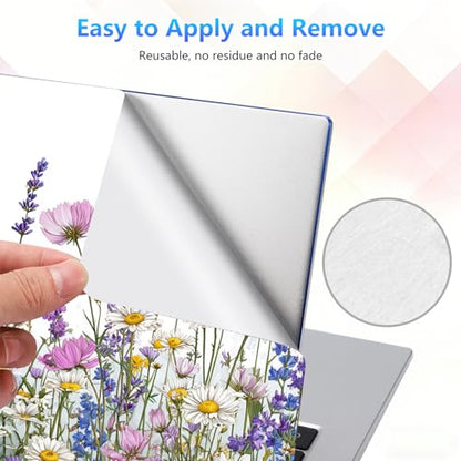 Laptop Skin Sticker Decal 15-15.6 Inch with Cute Mouse Pad, Universal Reusable Vinyl Sticker for 12.1 13 13.3 14 15.4 Inch Netbook and Notebook PC, Boho Floral - color: Boho Floral