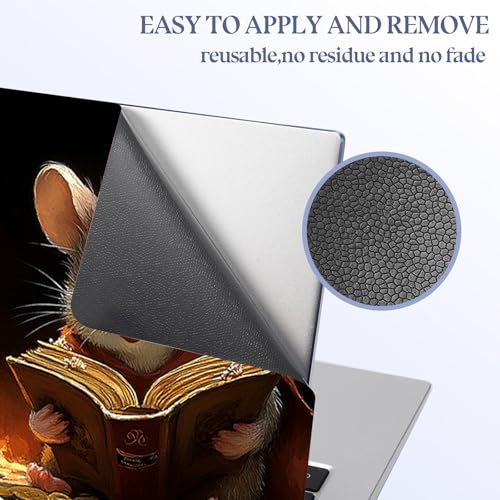 Universal Laptop Skin Sticker Decal,15.6 Inch Laptop Vinyl Cover for 13" 14" 15.6" Laptop,Scratch-Resistant Waterproof Protector Wrap,Reusable with Wrist Pads,Scholar Mice Book Coins - color: Scholar Mice Book Coins