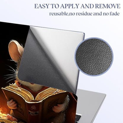 Universal Laptop Skin Sticker Decal,15.6 Inch Laptop Vinyl Cover for 13" 14" 15.6" Laptop,Scratch-Resistant Waterproof Protector Wrap,Reusable with Wrist Pads,Scholar Mice Book Coins - color: Scholar Mice Book Coins