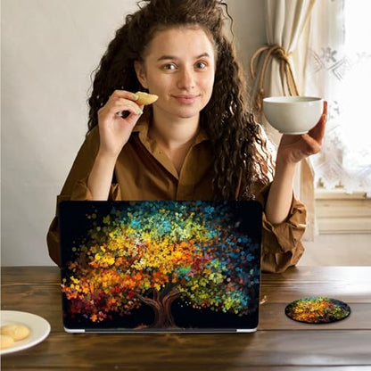 Laptop Skin Sticker Decal 15.6 Inch,12 13 13.3 14 15 15.6 in Laptop Netbook Skins for Notebook,Art Decal Removable Waterproof Scratch Resistant,Universal Vinyl Cover,Colorful Tree Autumn - color: Colorful Tree Autumn