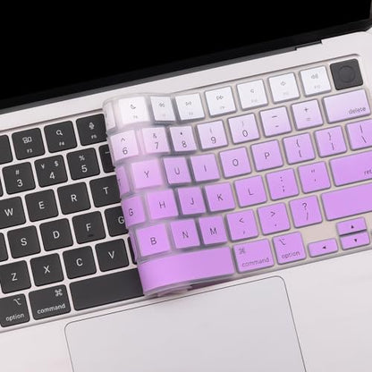 2 Pack Keyboard Cover for 2026 MacBook Neo 13" (Touch ID) & MacBook Pro 14"/16" M5-M1 Pro/Max, M5-M2 & MacBook Air 13"/15" M5-M1, Keyboard Protective Skin US Layout-Opurple - color: Ombrepurple+TPU