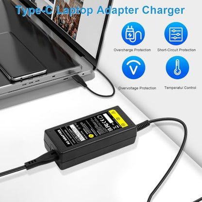 Universal 65W USB Type C Port Charger Adapter, for Lenovo Thinkpad/Yoga, Dell, Chromebook 3100, Latitude 5420, Acer, Google Series Type C Fast Charging Power