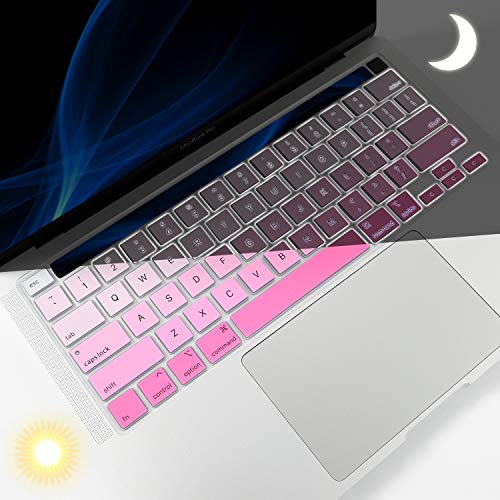 Allinside Soft Silicone Keyboard Cover for MacBook Pro 13 inch (A2338 M1 A2251 A2289, 2020–2023) & MacBook Pro 16 inch (A2141, 2019–2020) with Touch Bar & Touch ID, US Layout, Ombre Pink - color: 01 Ombre Pink, size: 2019-2020 Macbook Pro 13/16