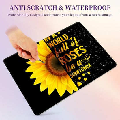 Laptop Skin Sticker Laptop Cover for 12" 13" 13.3" 14" Laptop Stickers,Reusable Skin Sticker Cover Personalized Art Waterproof & Scratch-Resistant Protector Case,Sunflower Black - color: Sunflower Black