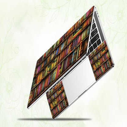 Laptop Skin Sticker Decal, Universal Reusable Vinyl Laptop Cover for 12" 13" 13.3" 14" 15" 15.4" 15.6" Notebook PC, Waterproof Scratch-Resistant with 2 Wrist Pads, Easy to Apply & Remove,Bookshelf Art - color: Bookshelf Art