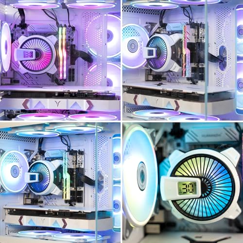 ALSEYE W90 CPU Cooler, Temperature Displayed CPU Cooler for Small Size PC Case with Powerful 90mm ARGB Lighting Fan and 40mm High-Performance Heat Column Inside (W90 Intel Version) - style: W90 Intel version