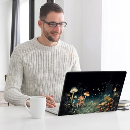 Universal Laptop Skin, DIY Cut-to-Fit Vinyl Cover Compatible with HP, Dell, Lenovo, Mac (13.3" to 15.6"), Anti-Scratch, No Residue & Bubble-Free Protective Decal Sticker, Glowing Mushroom Forest - color: Glowing Mushroom Forest