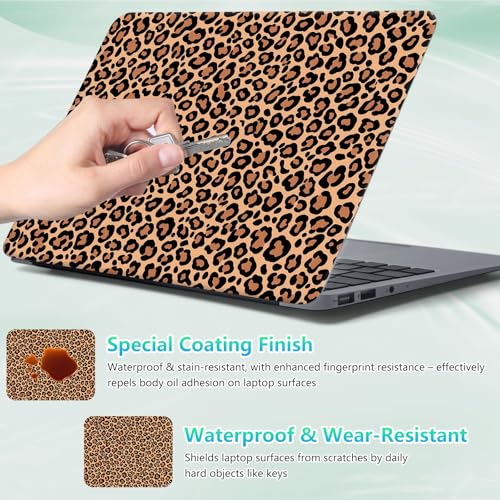 Laptop Skin Sticker Decal 12"-15.6" Universal Laptop/Notebook/Netbook Vinyl - Waterproof Scratch Resistant,Fits HP Dell Lenovo MacBook,2 Free Wrist Pads,Easy Apply & Remove,Retro Leopard Print - color: Retro Leopard Print