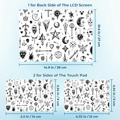 Reusable Universal Laptop Skin Sticker, Cut to Fit for 11.6–15.6 Inch Laptops, Waterproof Protective Film, No-Residue - Gothic Mystic Icons - color: Gothic Mystic Icons