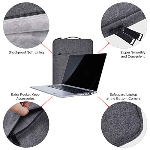 14 Inch Laptop Sleeve Case for Acer Chromebook Plus 514/ Aspire 14, HP Lenovo Dell ASUS Computer Carrying Bag, Space Grey - color: Space Grey, size: 14 Inch