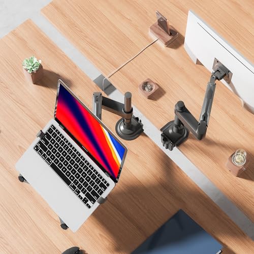 NB SmooVex™ Laptop Mount with Adjustable Tray for 10-17” Notebook, Full Motion Arm with VESA Plate for Monitor Upto 32"