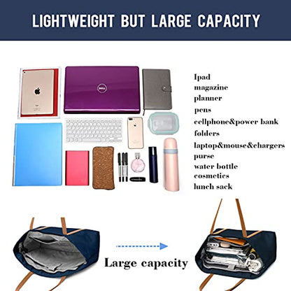 BUG Lightweight Women Laptop Tote Bag for Work, Casual Handbag for Travel Beach College Teacher - color: Navy Blue