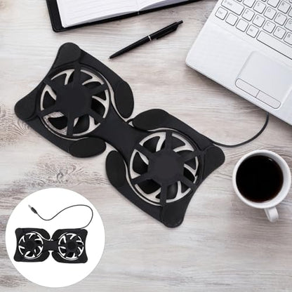 Luxshiny Portable Foldable Laptop Cooler with USB Cooling Stand Dual Fan Notebook Cooling Pad for Office and Travel Use for Enhanced Laptop Performance