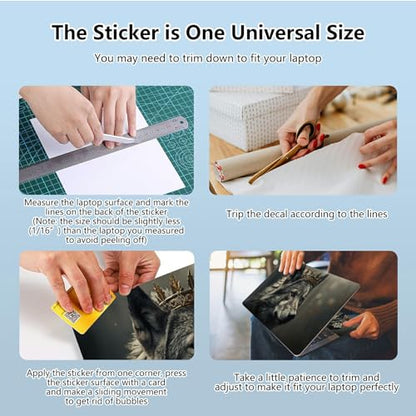 Universal Laptop Skin Sticker with 2 Wrist Pad Skins, Waterproof Scratch Resistant Vinyl Laptop Cover Decal, Cut to Fit for 11–15.6 Inch MacBook HP Dell Lenovo, King Wolf - color: King Wolf
