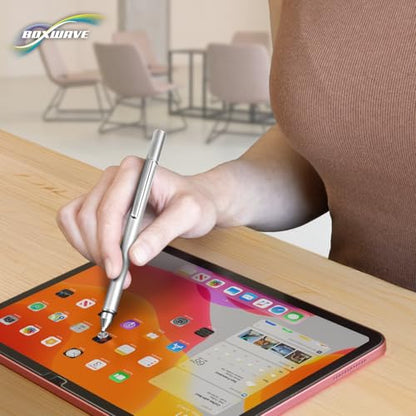 BoxWave Stylus Pen Compatible with Frunsi T11 PRO - FineTouch Capacitive Stylus, Super Precise Stylus Pen - Metallic Silver
