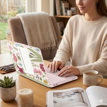 for MacBook Neo 13 Inch Case 2026 (Model A3404, A18 Pro chip), Stylish Pattern Protective Hard Shell with Screen Protector, Keyboard Cover & USB-C Adapter - Blush Composition Book - color: Blush Composition Book