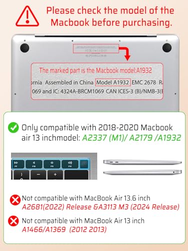 Seorsok Compatible with MacBook Air 13 Inch Case 2022-2018 Release A1932 A2179 M1 A2337,Elegant Leather Plastic Hard Shell Case Transparent Keyboard Cover,Pink Woven Fabric No Logo Cutout Design - color: Pink, size: Air 13(A1932 A2179 M1 A2337)
