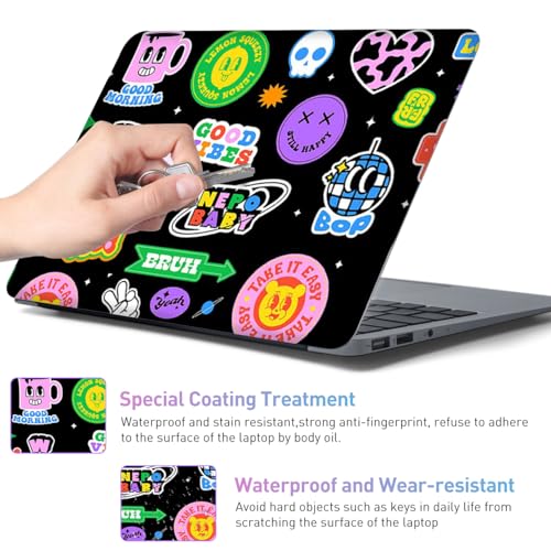 12.1-15.6 Inch Laptop Skin Decal, Universal Reusable Vinyl Laptop Cover Sticker, Waterproof Art Decal Protector with Funny Expressions - color: Funny Expressions