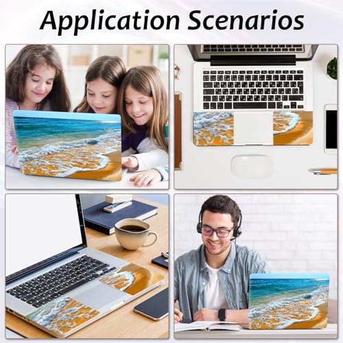 Laptop Skin 12.1-15.6 inch Removable Universal Reusable Laptop Sticker Decal,Waterproof No Residue Vinyl Cover,Scratch-Resistant Cuttable Full Wrap Sticker for Notebook, Summer Beach - color: Summer Beach