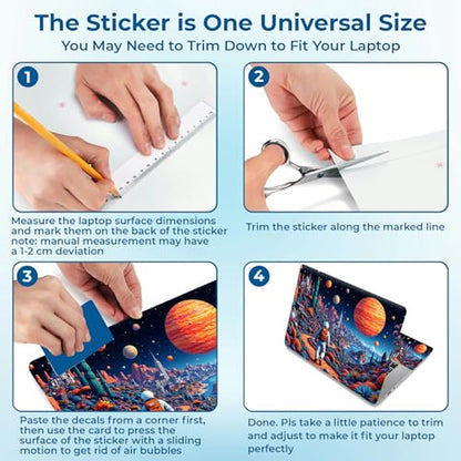 Reusable Universal Laptop Skin Sticker, Cut to Fit for 11.6–15.6 Inch Laptops, Waterproof Protective Film, No-Residue - Cosmic Journey - color: Cosmic Journey
