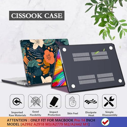 CISSOOK Compatible with MacBook Pro 14 inch Case 2026-2021 M5 M4 M3 M2 M1 | A3434 A3427 A3426 A3112 A3185 A3401 A2918 A2992 A2779 A2442, 5in1 Kit Hard Shell Case, Scratch Resistant, Little Flower - color: 14inch-Little Flower