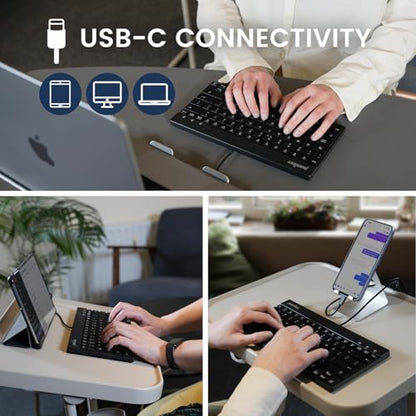 Perixx PERIBOARD-426C Wired Mini Low Profile Keyboard - 10.87x5.43x0.55 inches Dimension - 4.9ft USB C Cable - US English - style: Wired USB Type-C